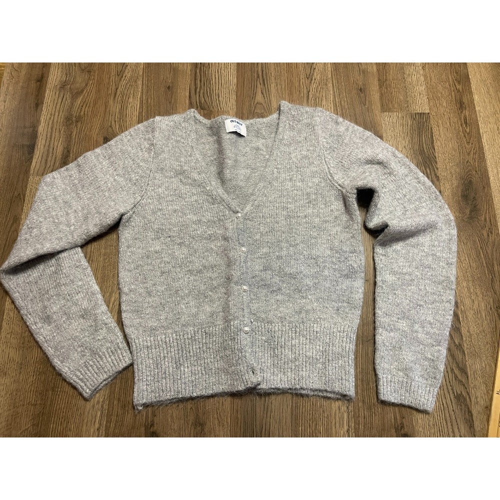 Old Navy Sweater, Women's Size Medium Tall, Gray, Buttons Cardigan NWT